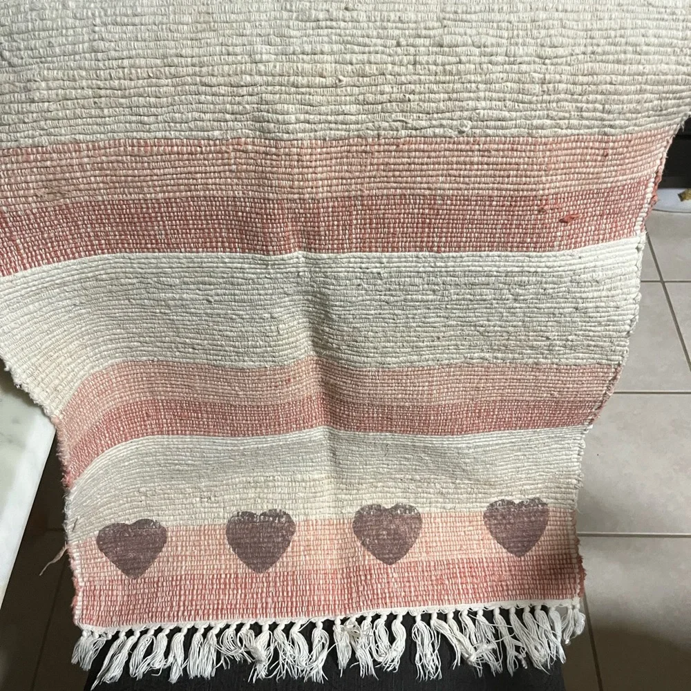 Small Heart shaped designs Area rug, Firm Price!